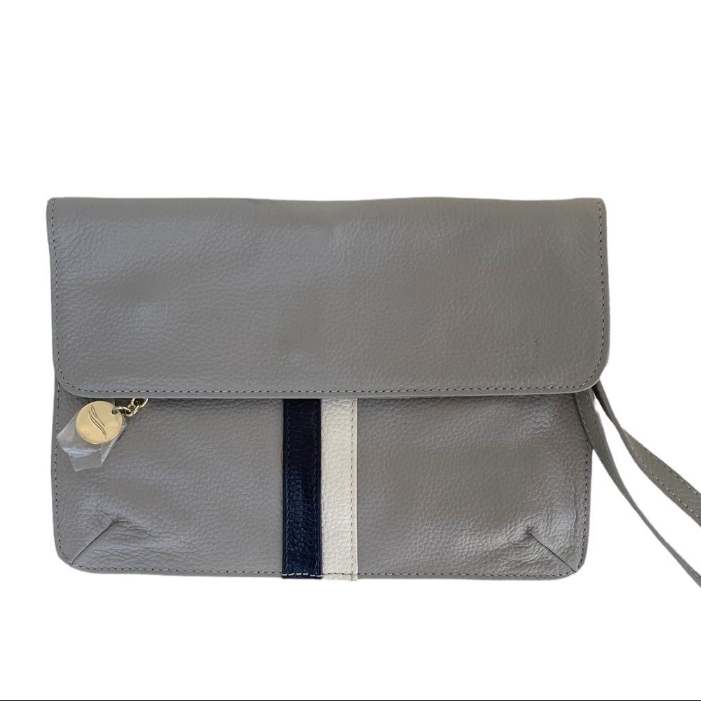 Laggo Soho Leather Clutch Grey Wristlet Wallet